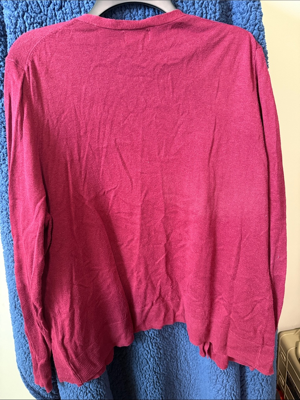 Old Navy Raspberry/Maroon Open-Front Button Cardigan (107) - Picture 2 of 3